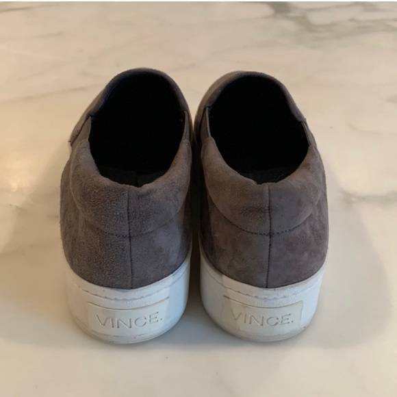 Vince Warren Slip-on Platform Grey Suede Sneaker - Picture 8 of 14
